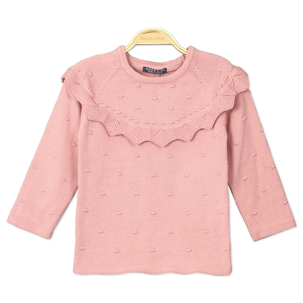 GIRL SWEATER / SWEAT T-SHIRT PINK KNITTED