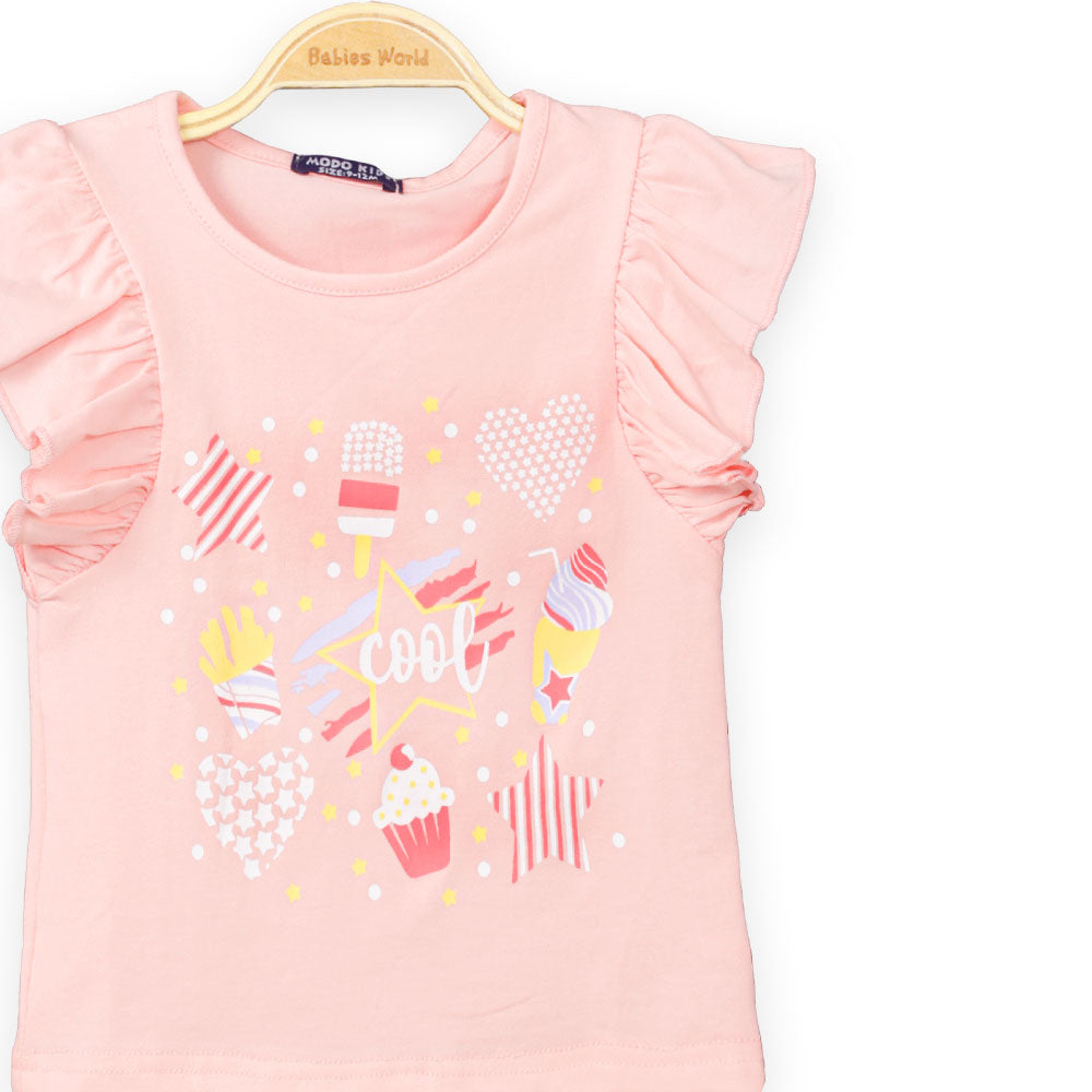 GIRL T-SHIRT PINK COOL STAR