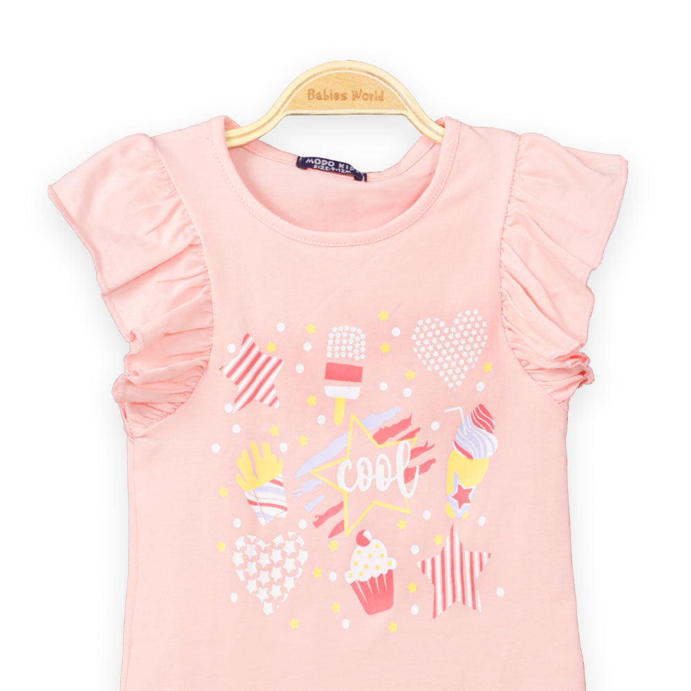 GIRL T-SHIRT PINK COOL STAR