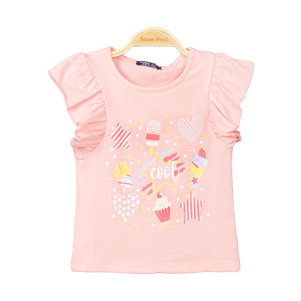 GIRL T-SHIRT PINK COOL STAR