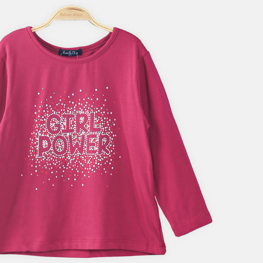 GIRL T-SHIRT PINK GIRL POWER