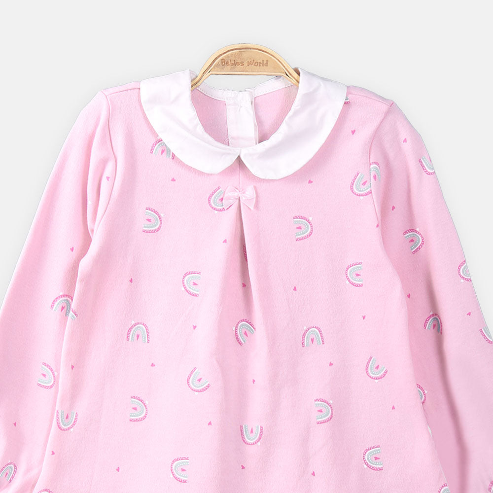 GIRL T-SHIRT PINK RAINBOW