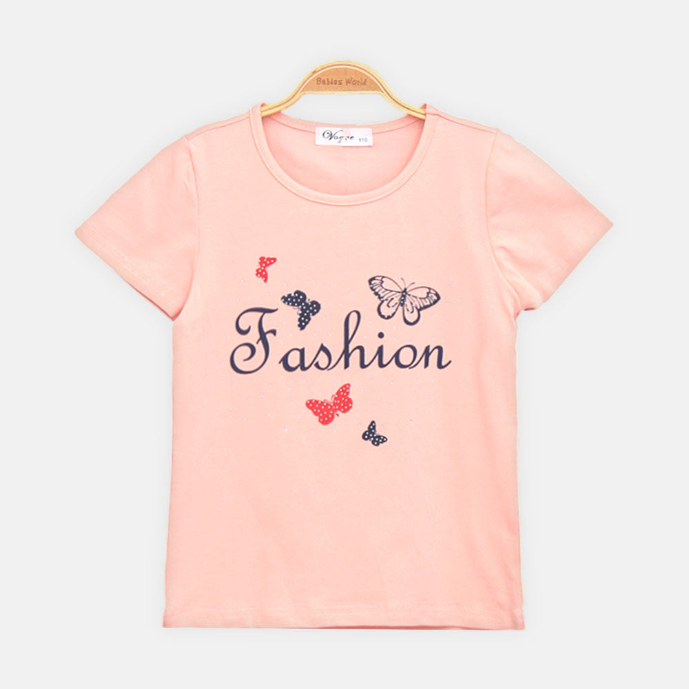 GIRL T-SHIRT BUTTERFLY FASHION