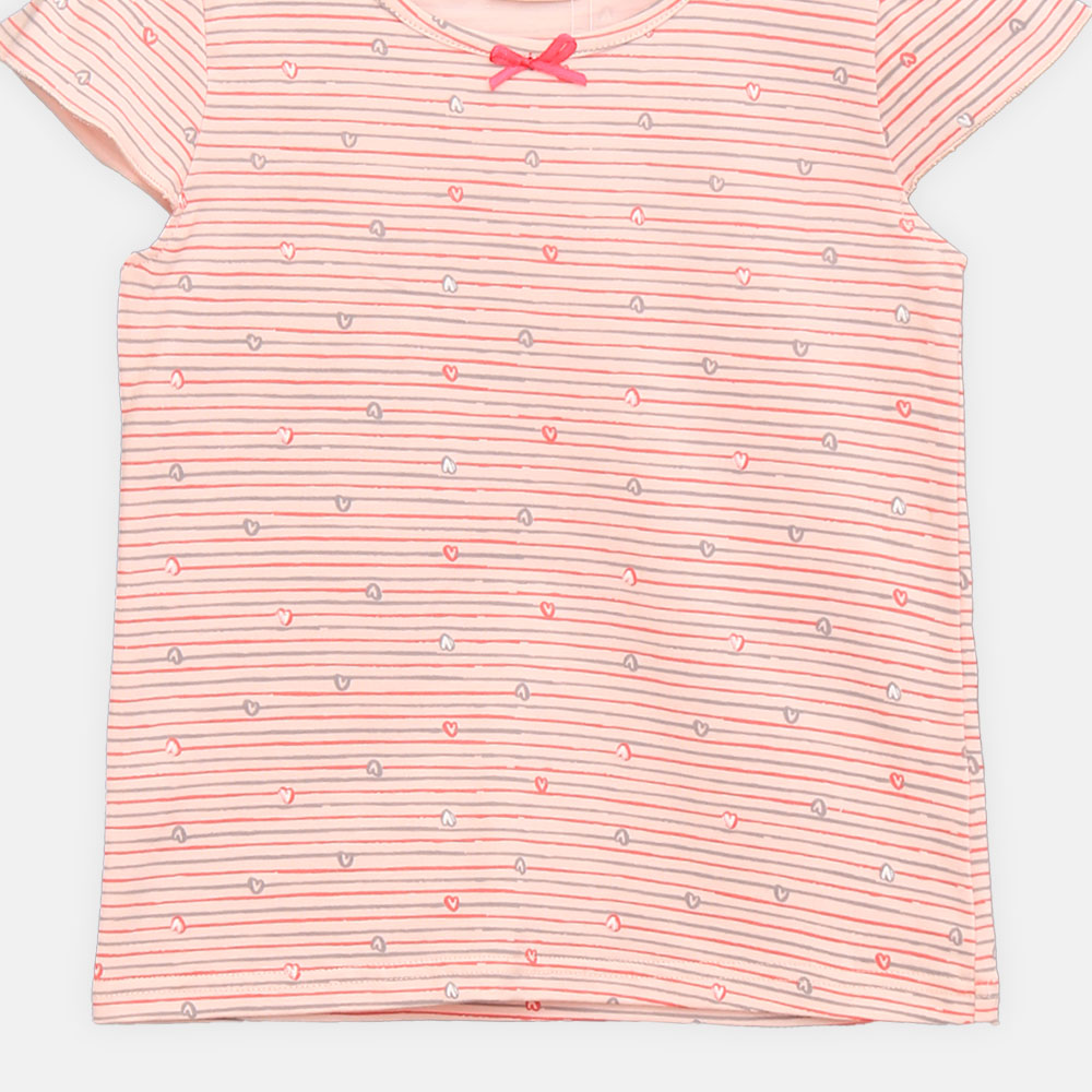 GIRL T-SHIRT PRETTY IN PINK HEARTS