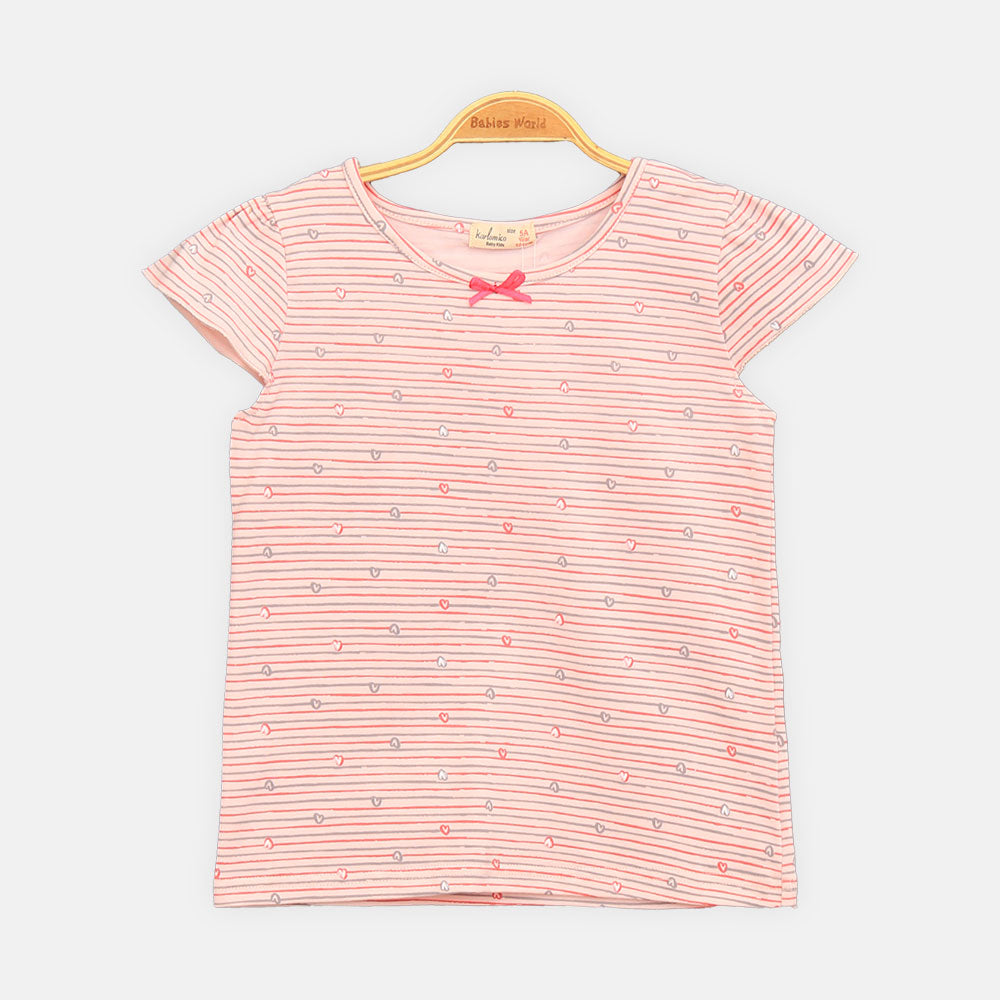 GIRL T-SHIRT PRETTY IN PINK HEARTS