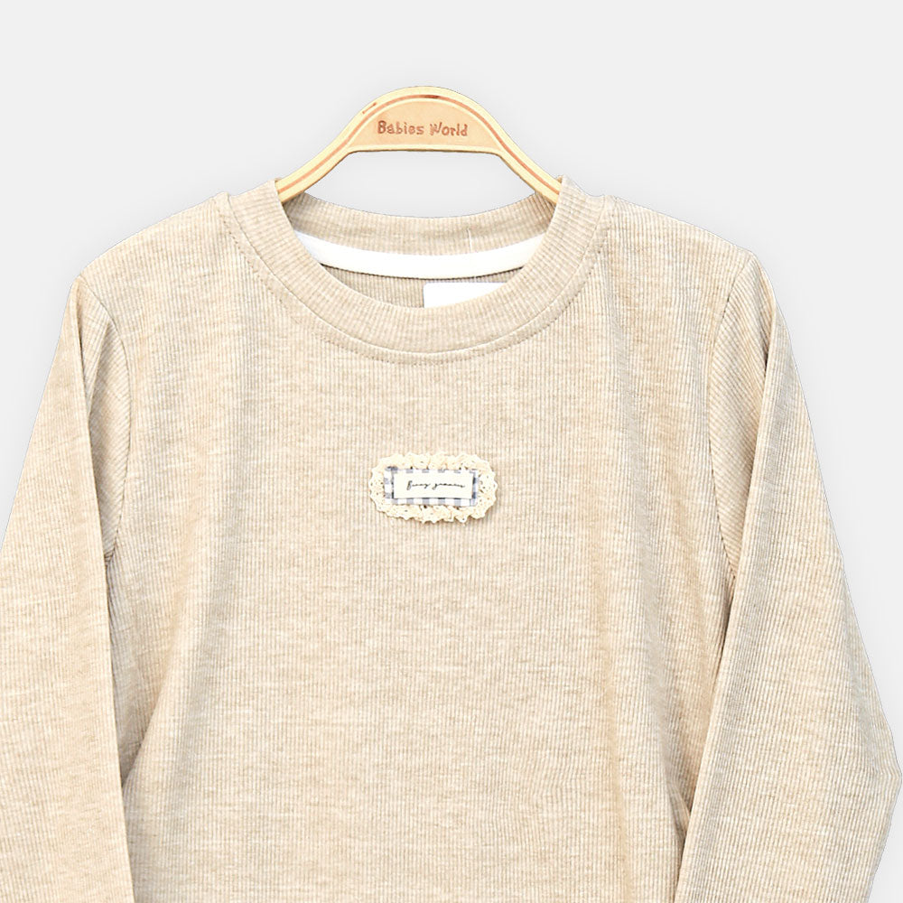 GIRL T-SHIRT VINTAGE BEIGE