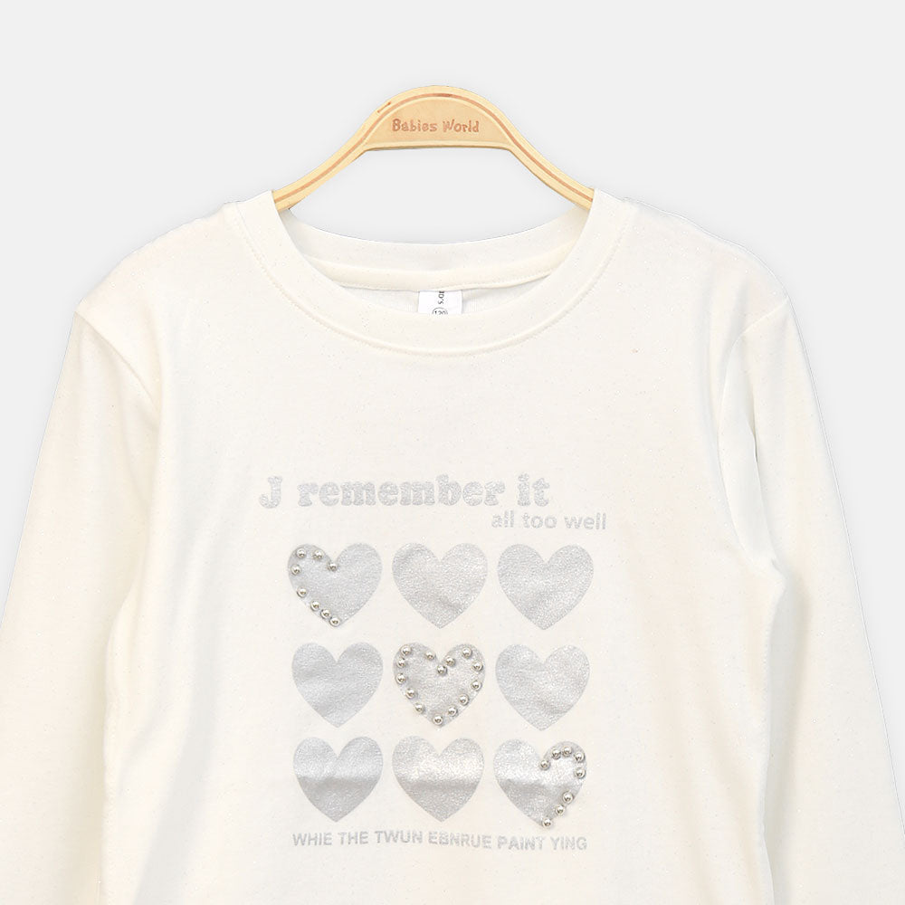 GIRL T-SHIRT WHITE HEART