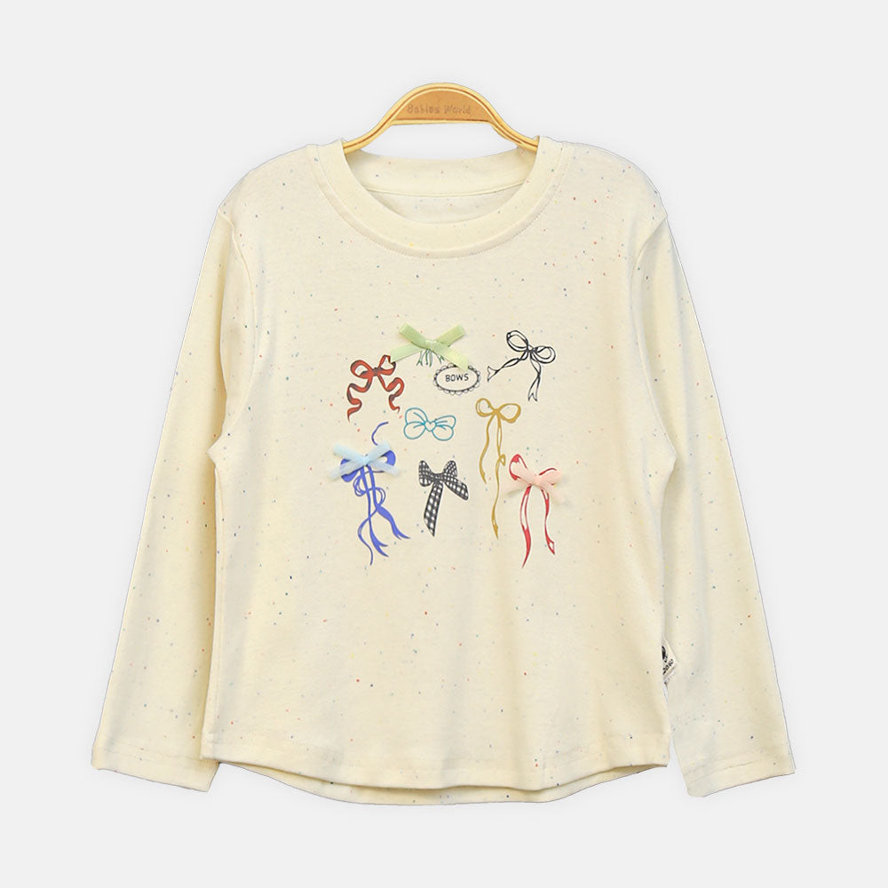 GIRL T-SHIRT RAINBOW BOW
