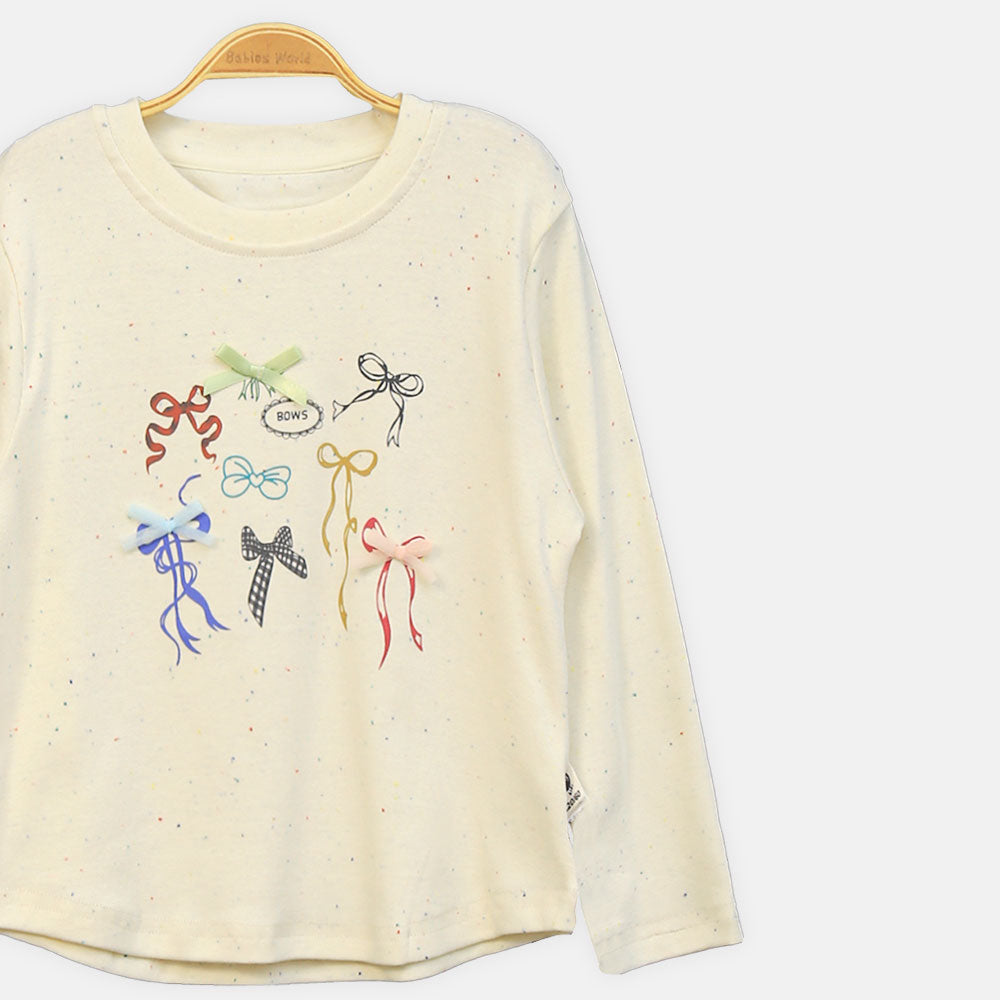 GIRL T-SHIRT RAINBOW BOW