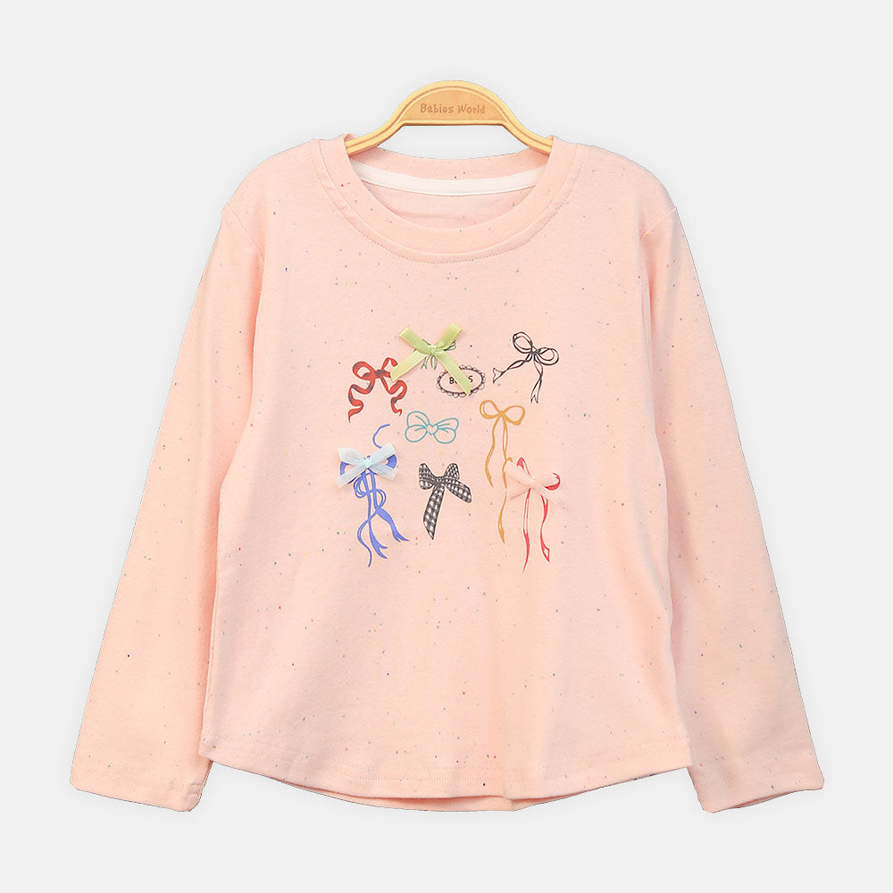 GIRL T-SHIRT RAINBOW BOW