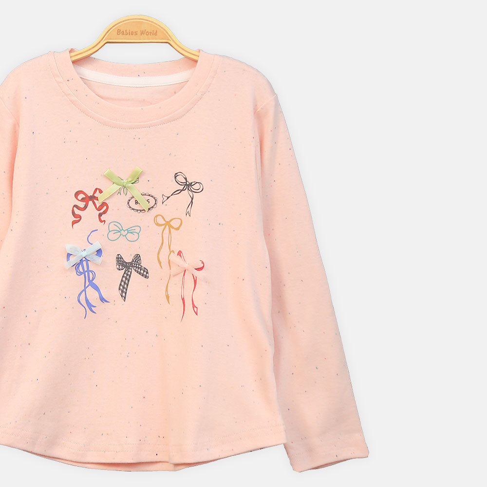 GIRL T-SHIRT RAINBOW BOW