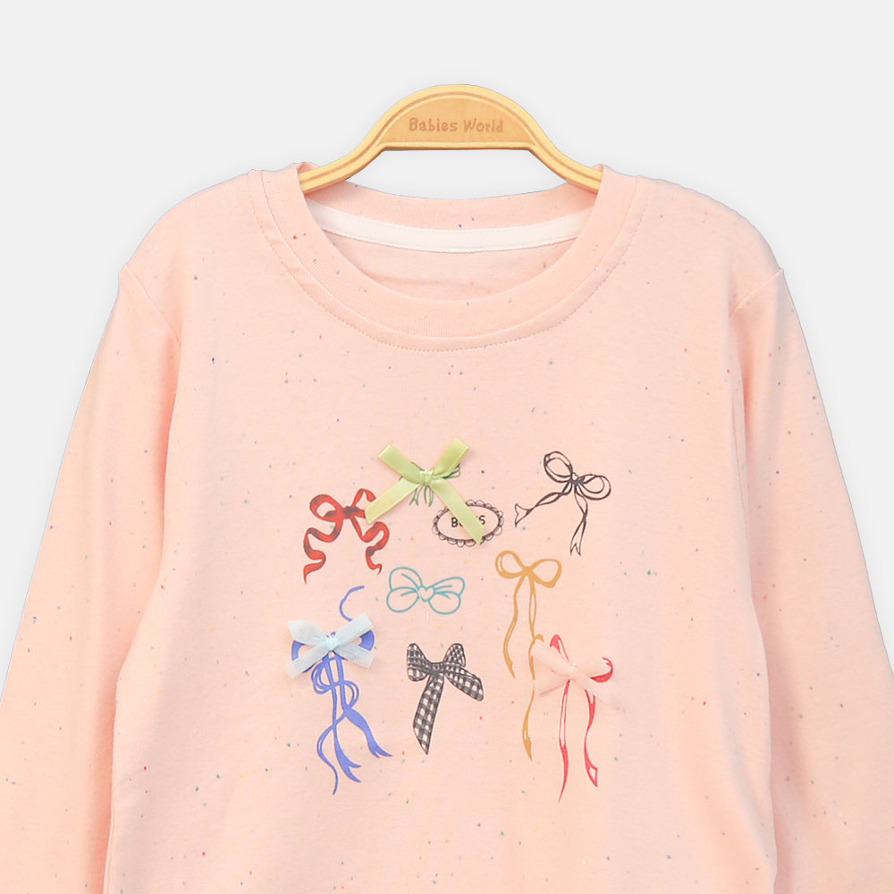 GIRL T-SHIRT RAINBOW BOW