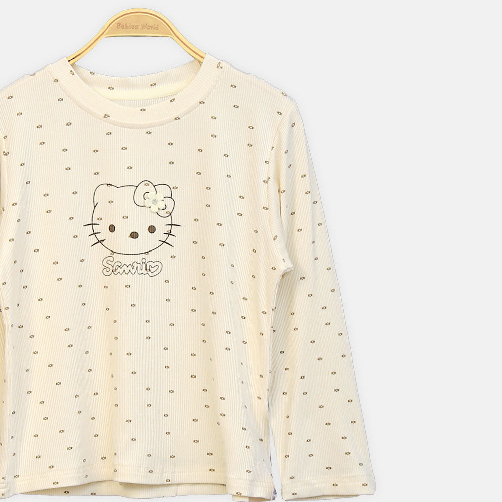 GIRL T-SHIRT HELLO KITTY EMBROIDERY