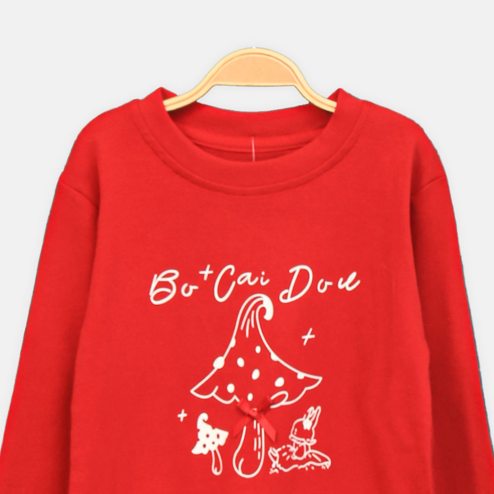 GIRL T-SHIRT RED MUSHROOM RUFFLE