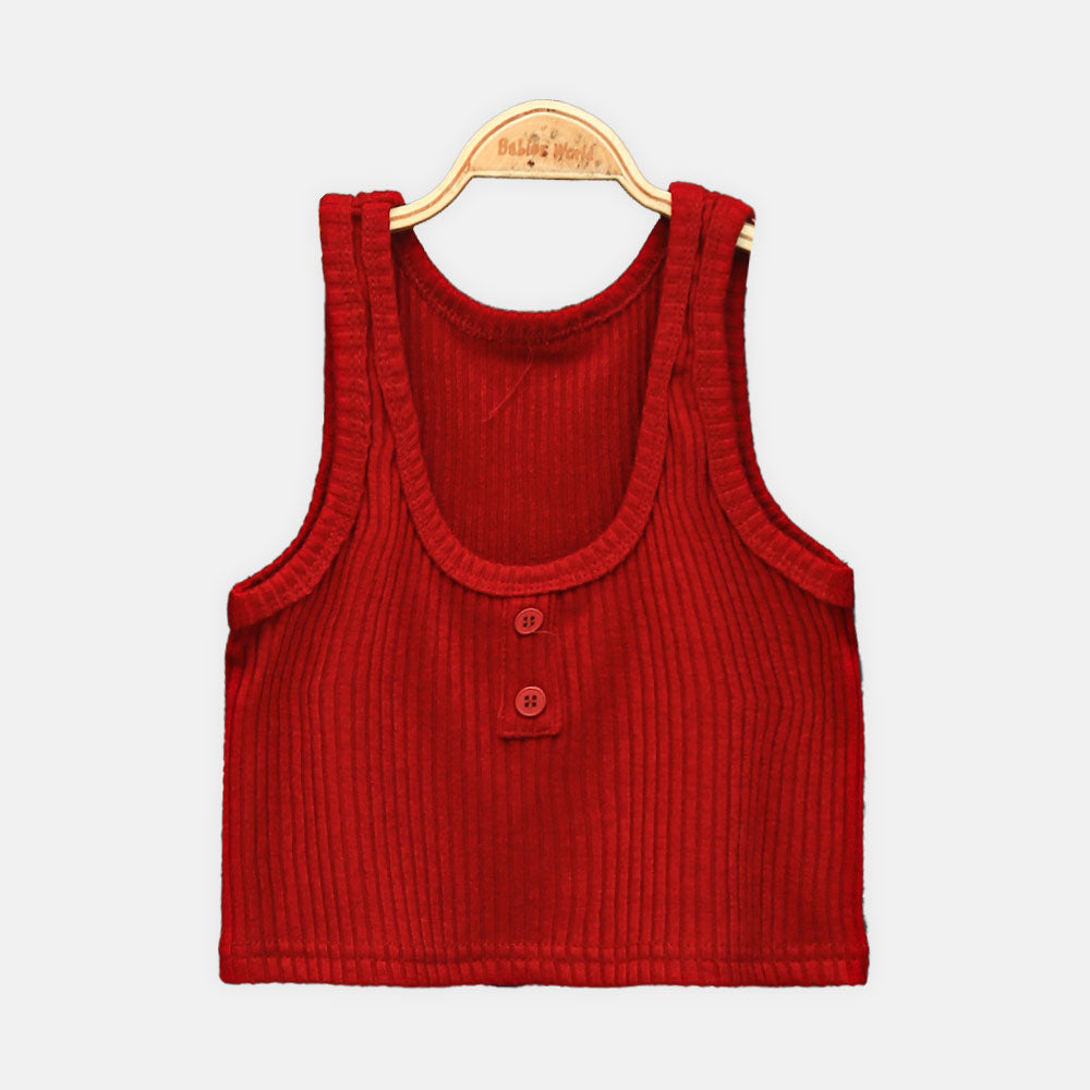 GIRL T-SHIRT RED PRINTED