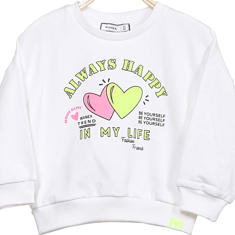 GIRL T-SHIRT WHITE ALWAYS HAPPY