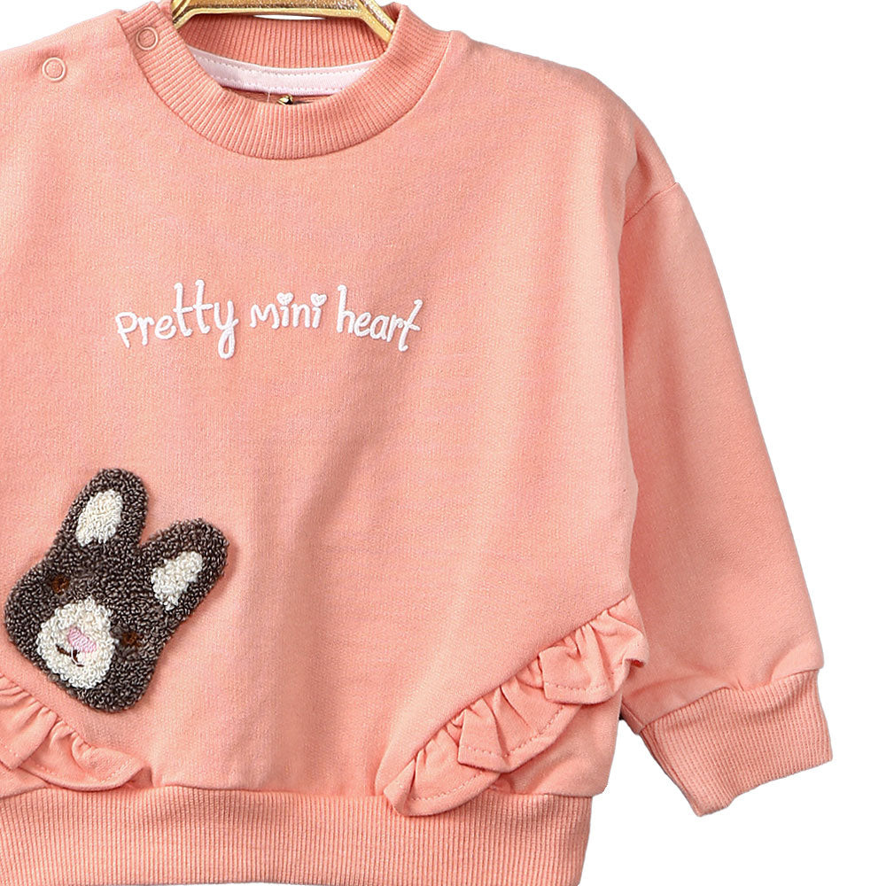 GIRL T-SHIRT PEACH PRETTY MINI HEART