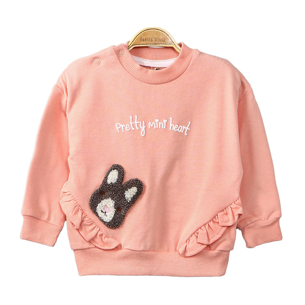 GIRL T-SHIRT PEACH PRETTY MINI HEART