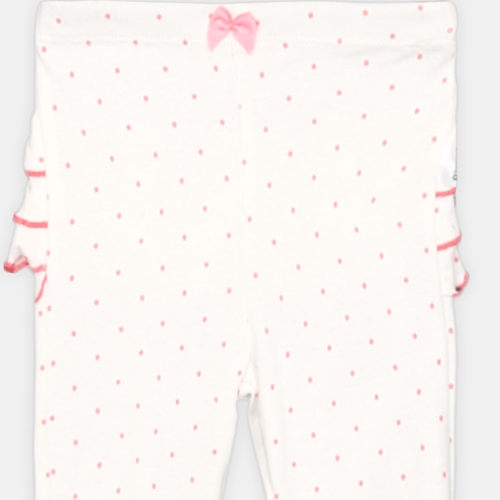 GIRL TIGHT WHITE POLKA DOT RUFFLE