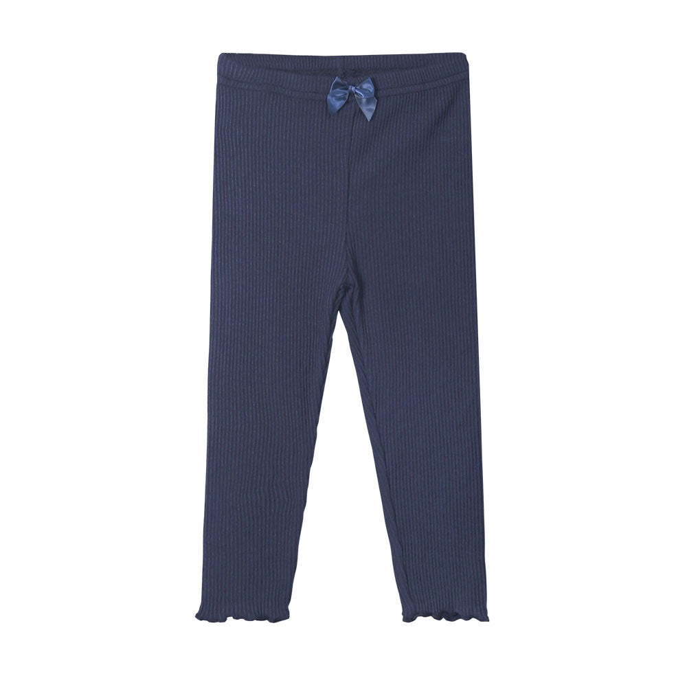 GIRL TIGHT NAVY RIB KNIT