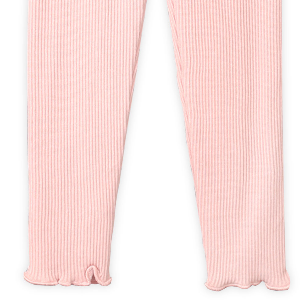 GIRL TIGHT PEACH FLEECE RIB KNIT