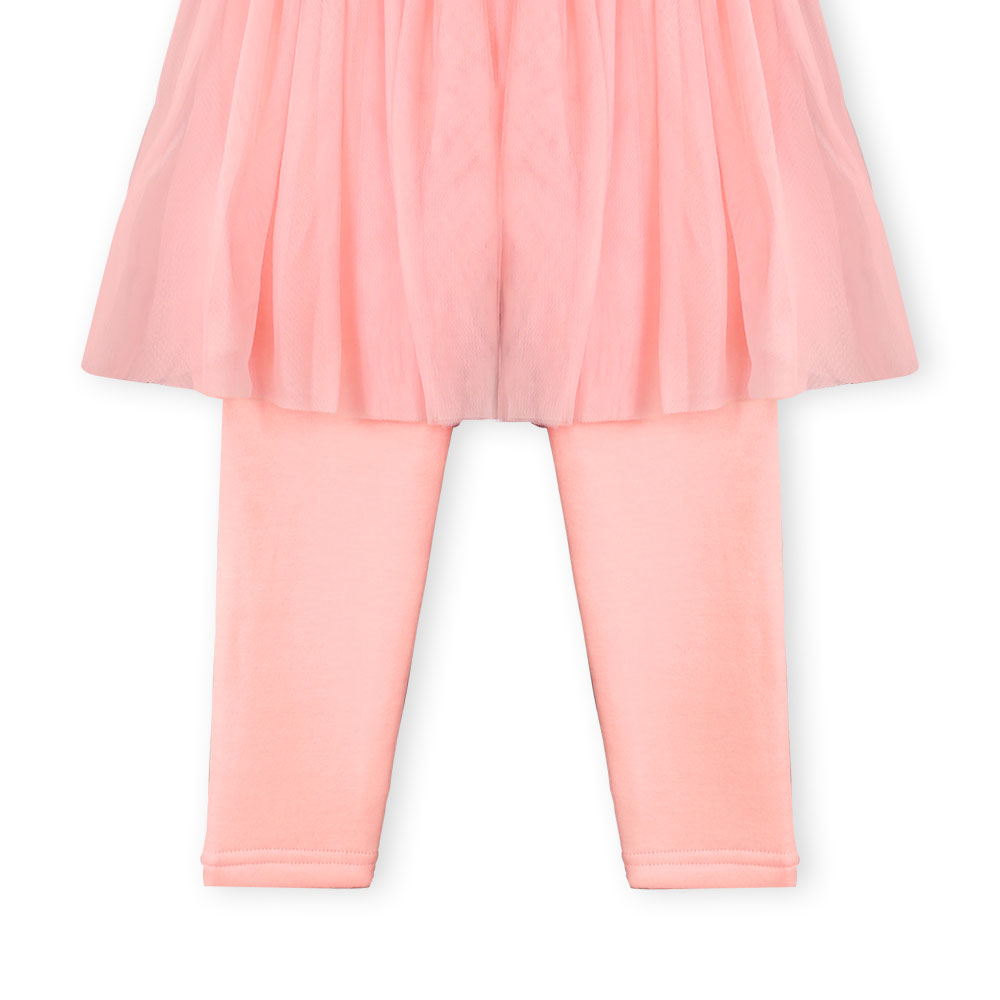 GIRL TIGHT PINK FLEECE SKIRT