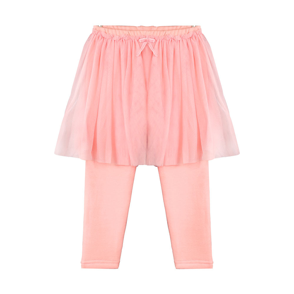 GIRL TIGHT PINK FLEECE SKIRT