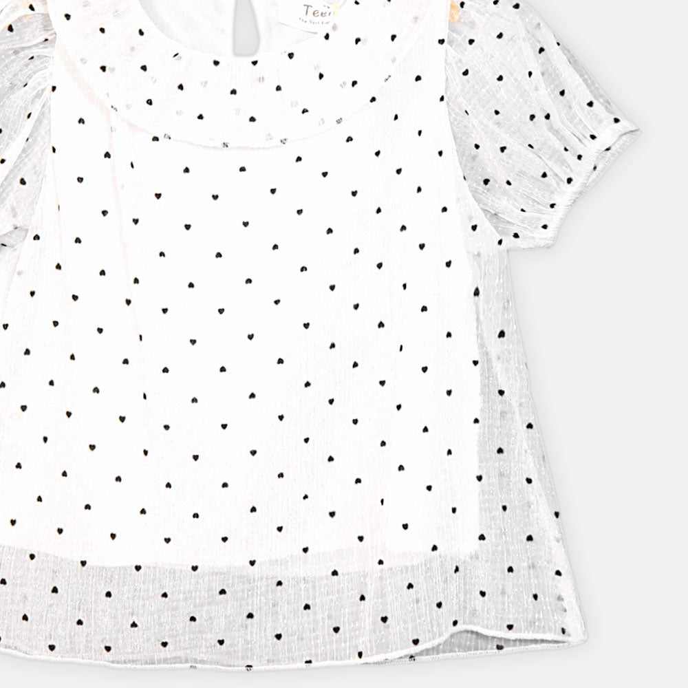 GIRL TOP WHITE HEARTFELT CHARM