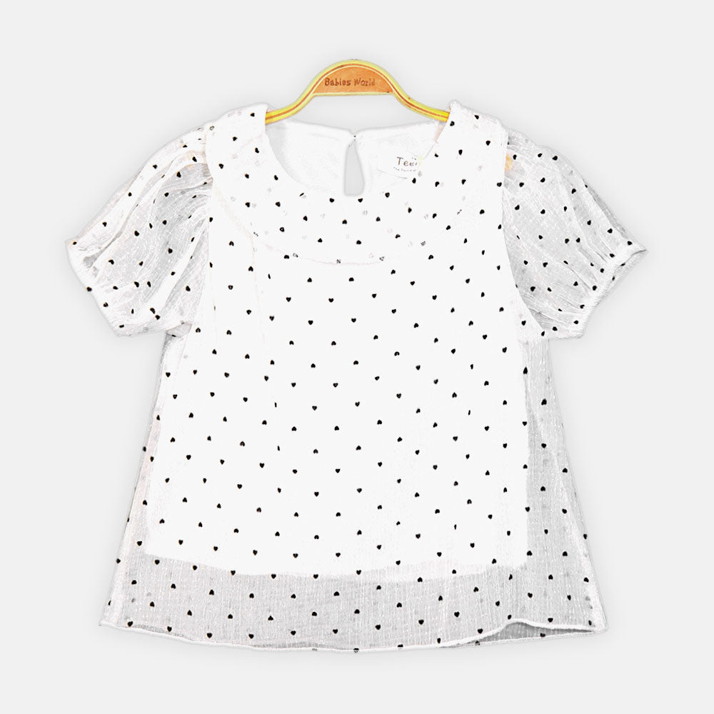 GIRL TOP WHITE HEARTFELT CHARM
