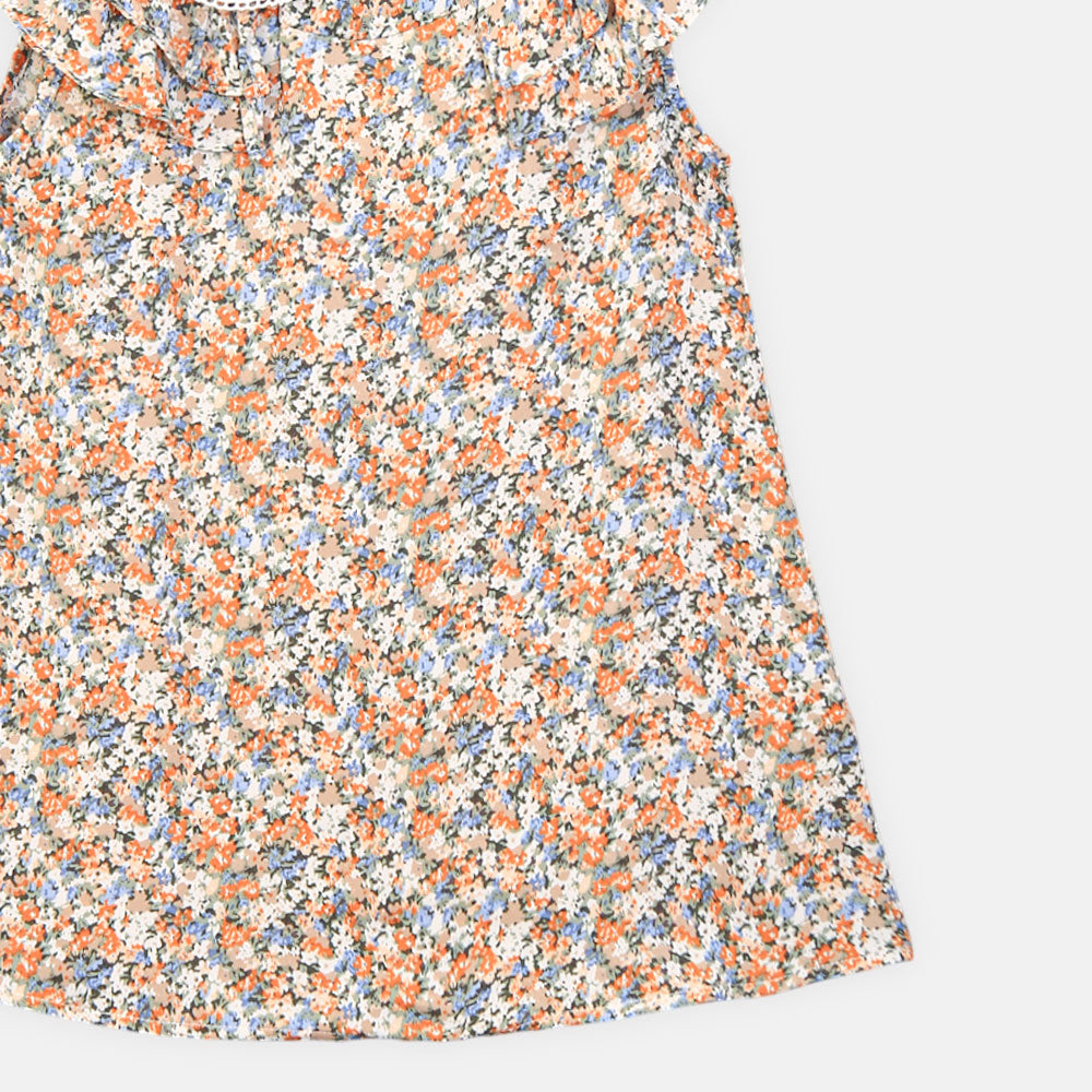 GIRL TOP FLORAL BROWN
