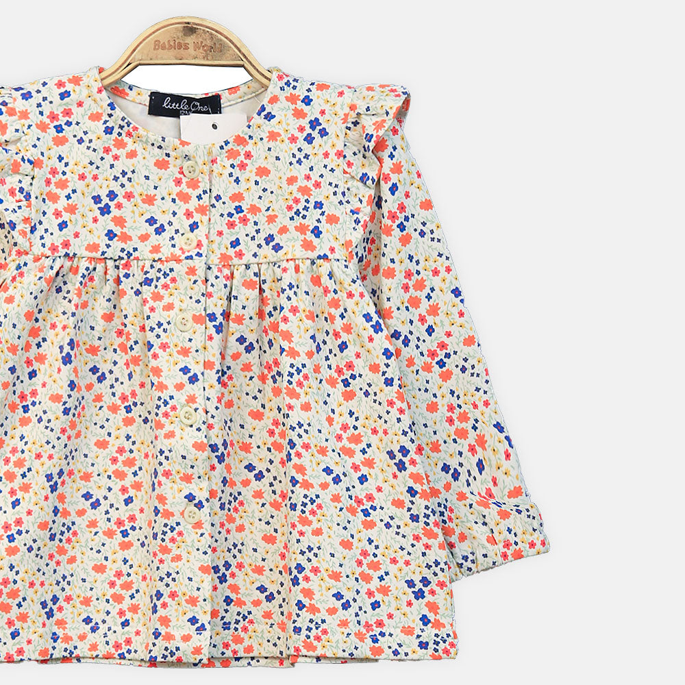 GIRL TOP PINK FLORAL FROCK