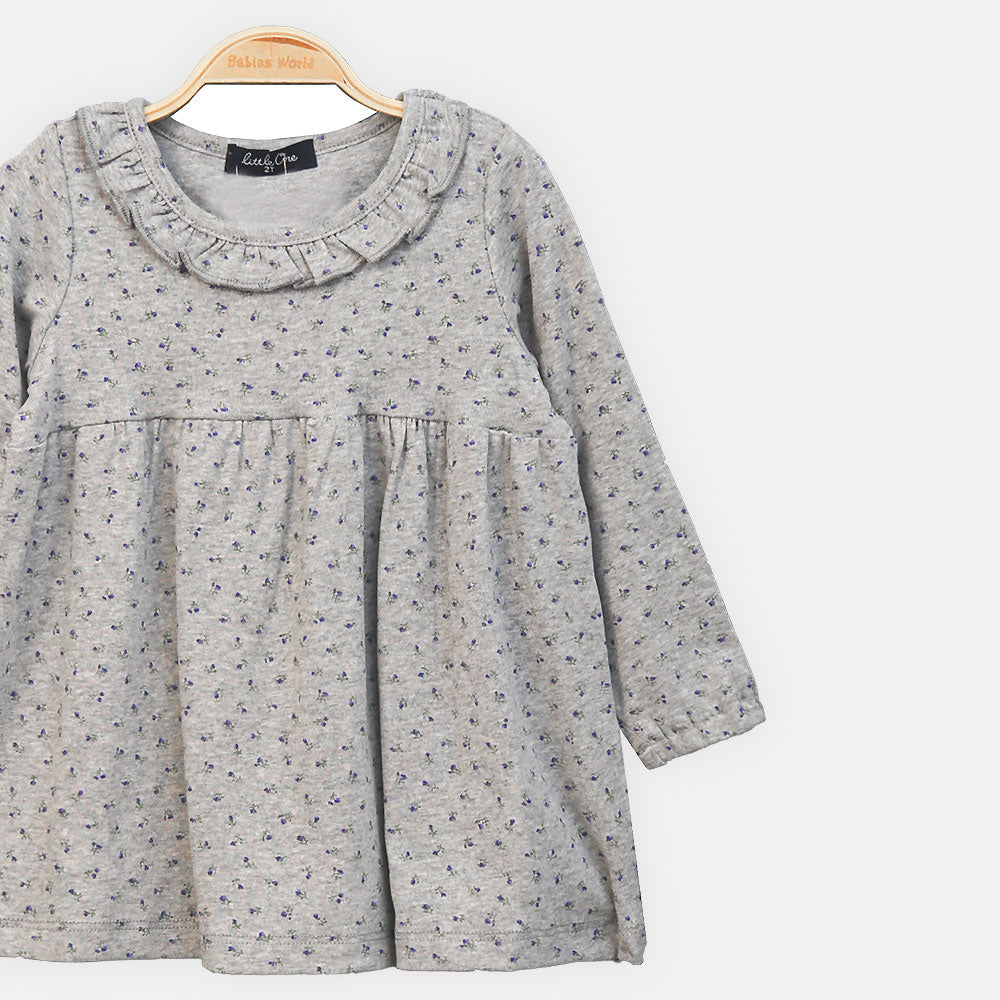 GIRL TOP LITTLE BLOSSOM RUFFLE-NECK