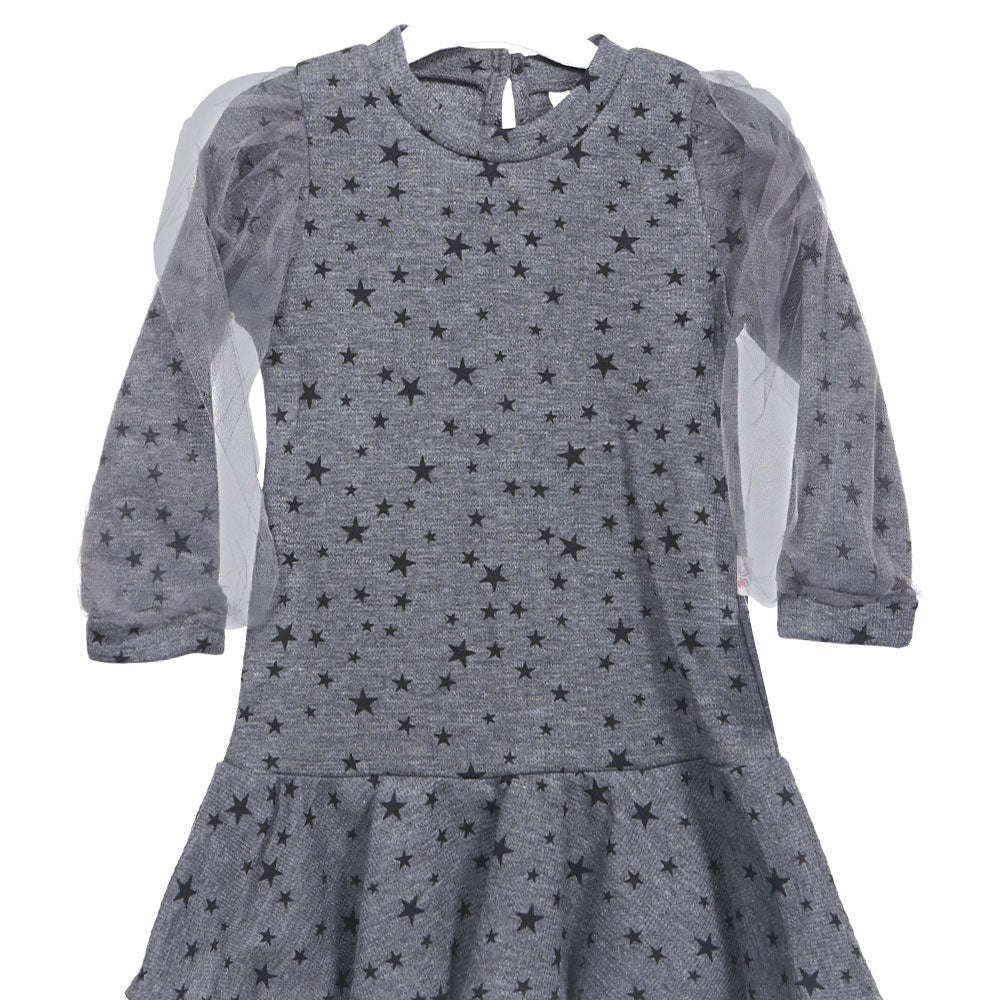GIRL TOP GREY STARRY