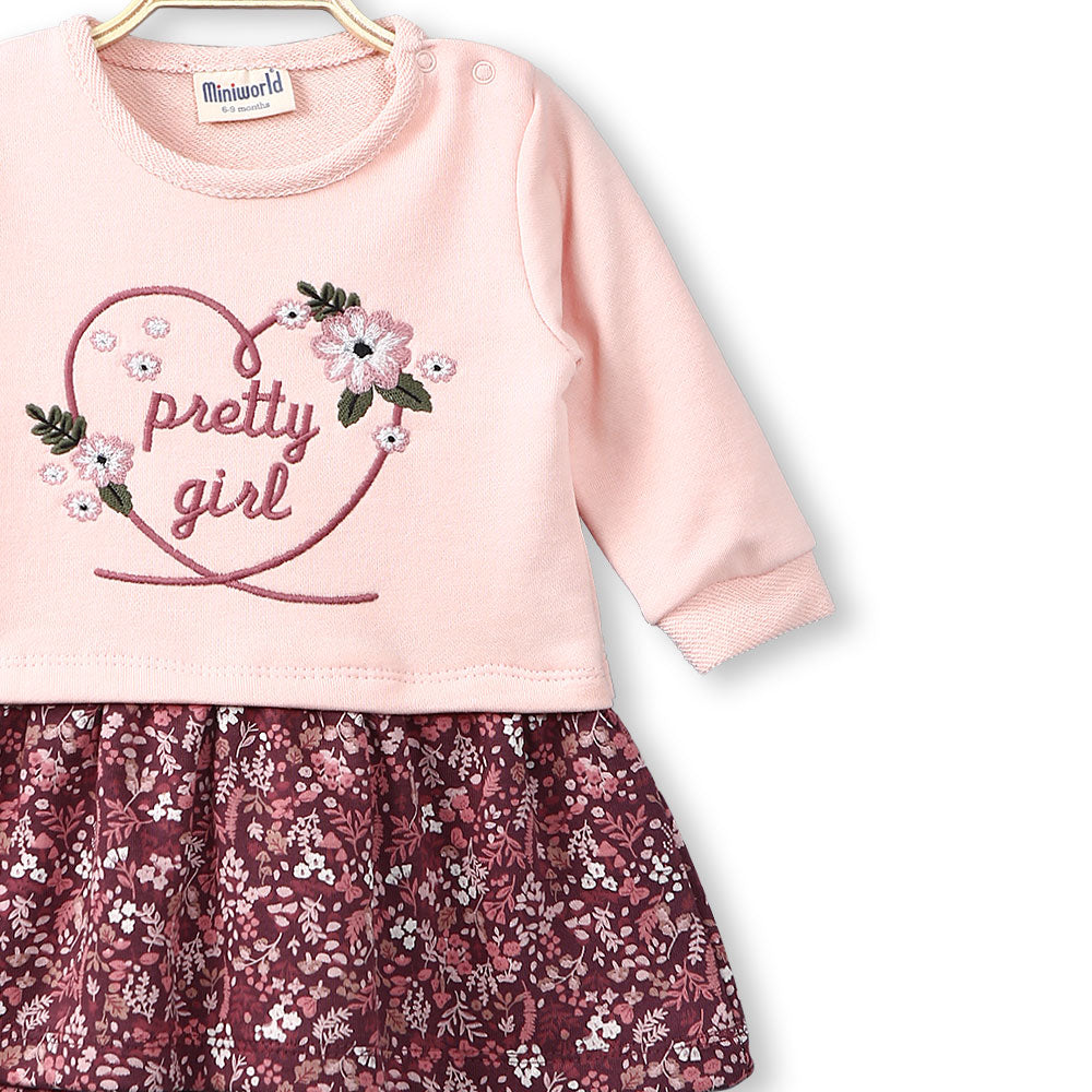 GIRL TOP PEACH PRETTY FLORAL