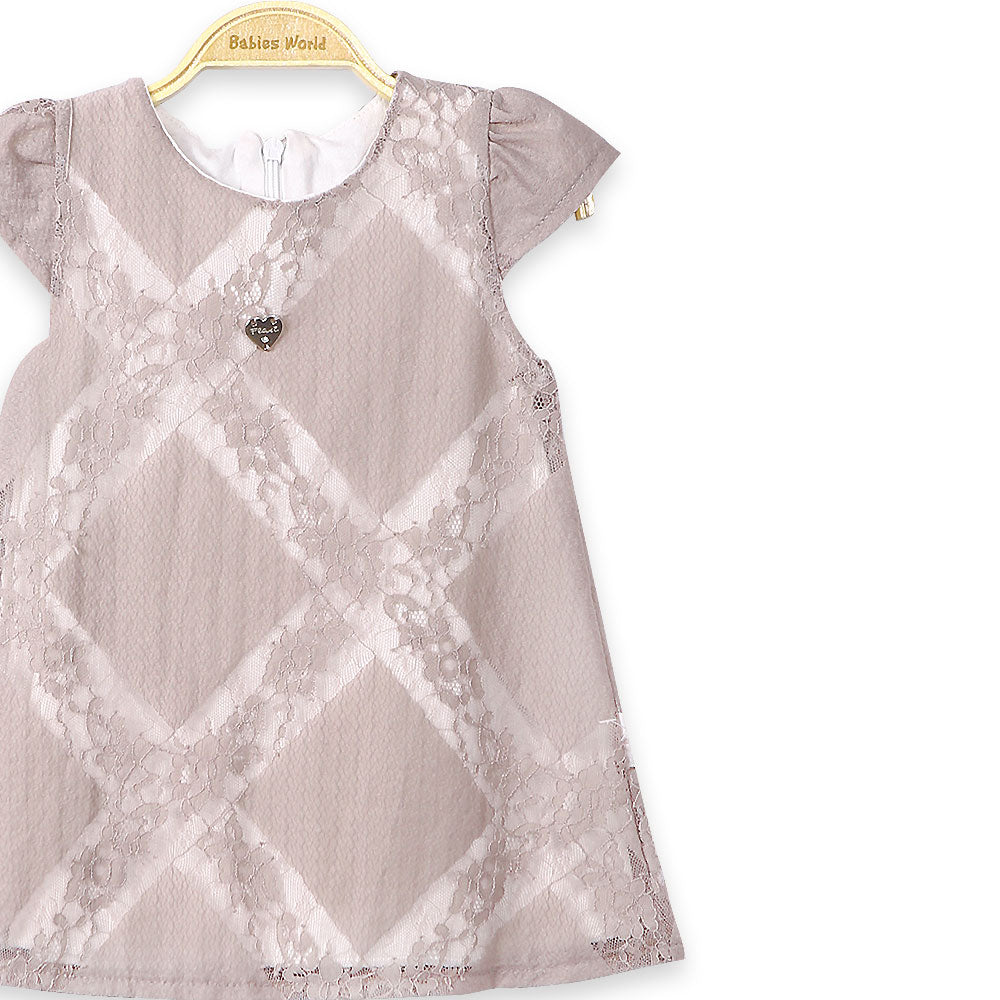 GIRL TOP BROWN NET LACED