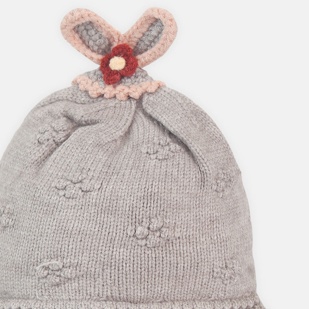 WINTER CAP GREY RUFFLE