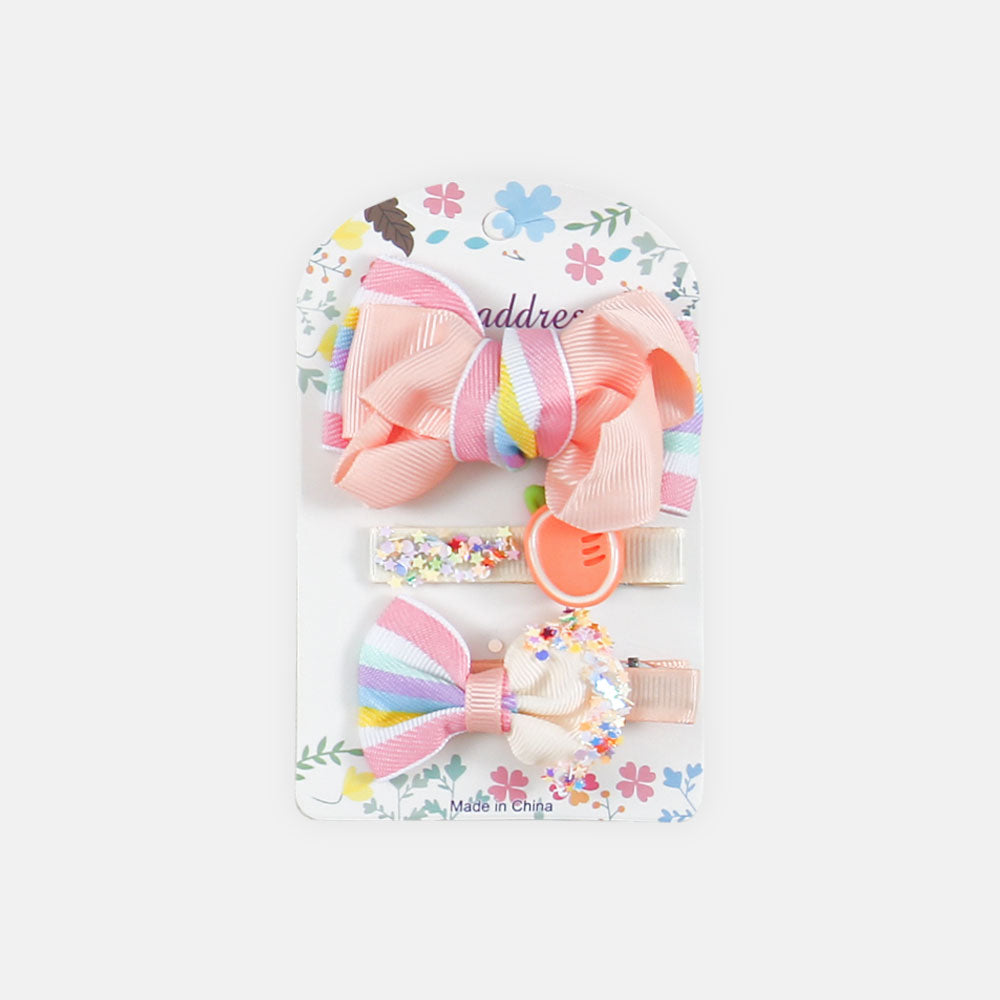 HAIR CLIPS PK-3 PEACH