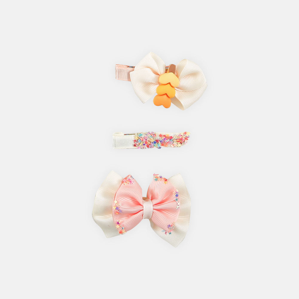 HAIR CLIPS PK-3 CREAM-PEACH