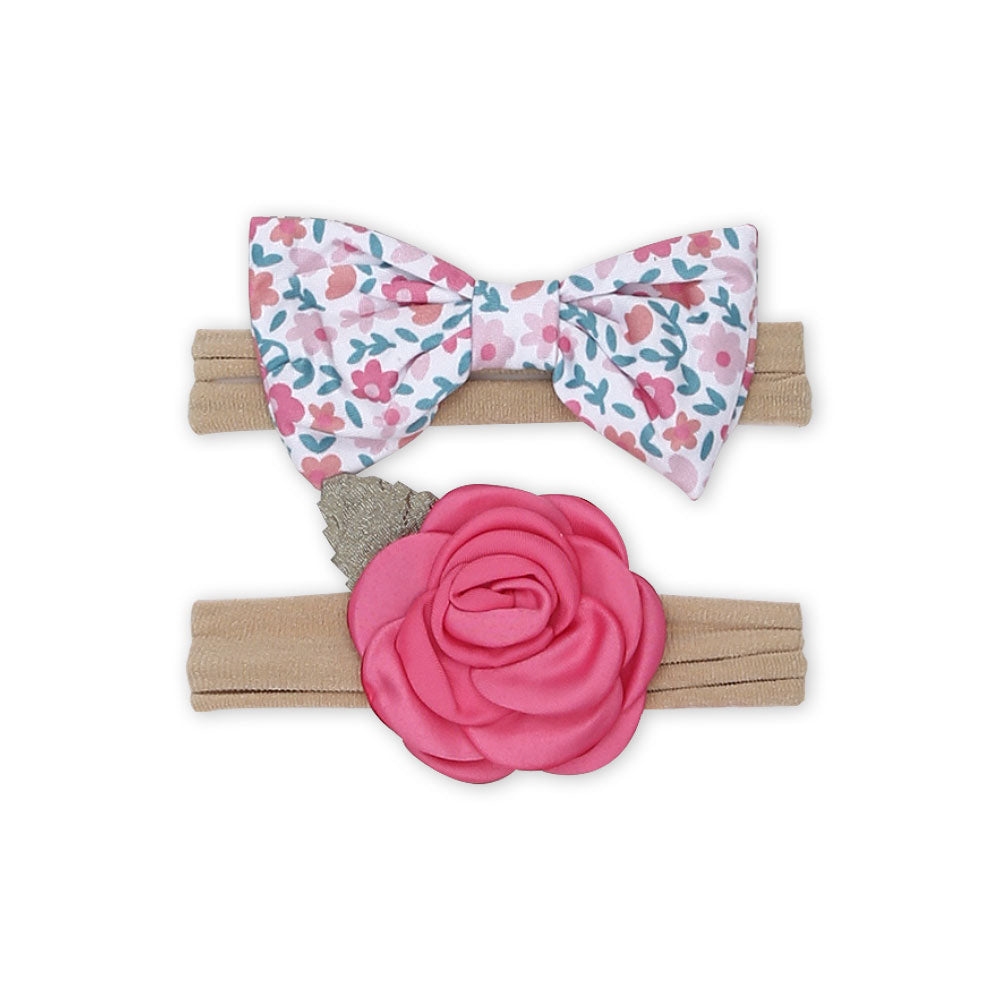 HEAD BAND MIXED SET PK-5 PINK FLORAL