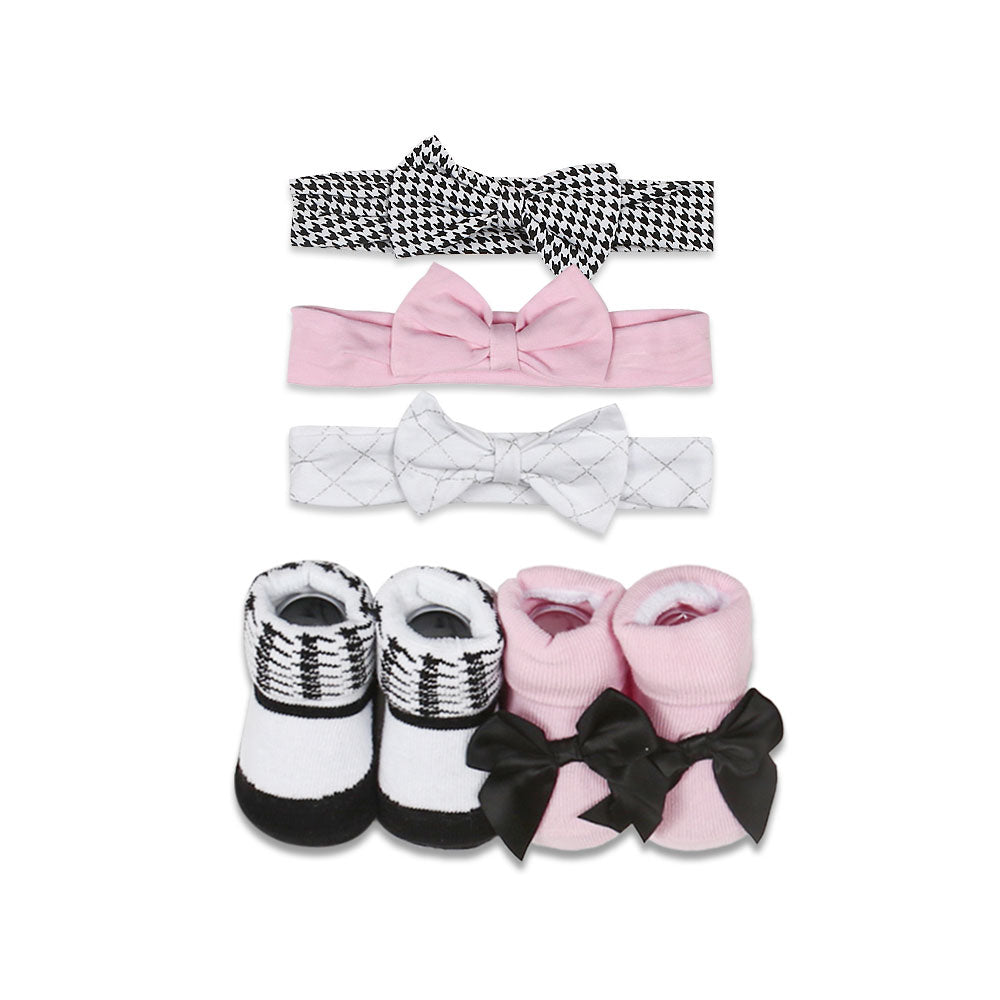 HEAD BAND PK-3 & BOOTIES PK-2 SET MULTI-COLOR