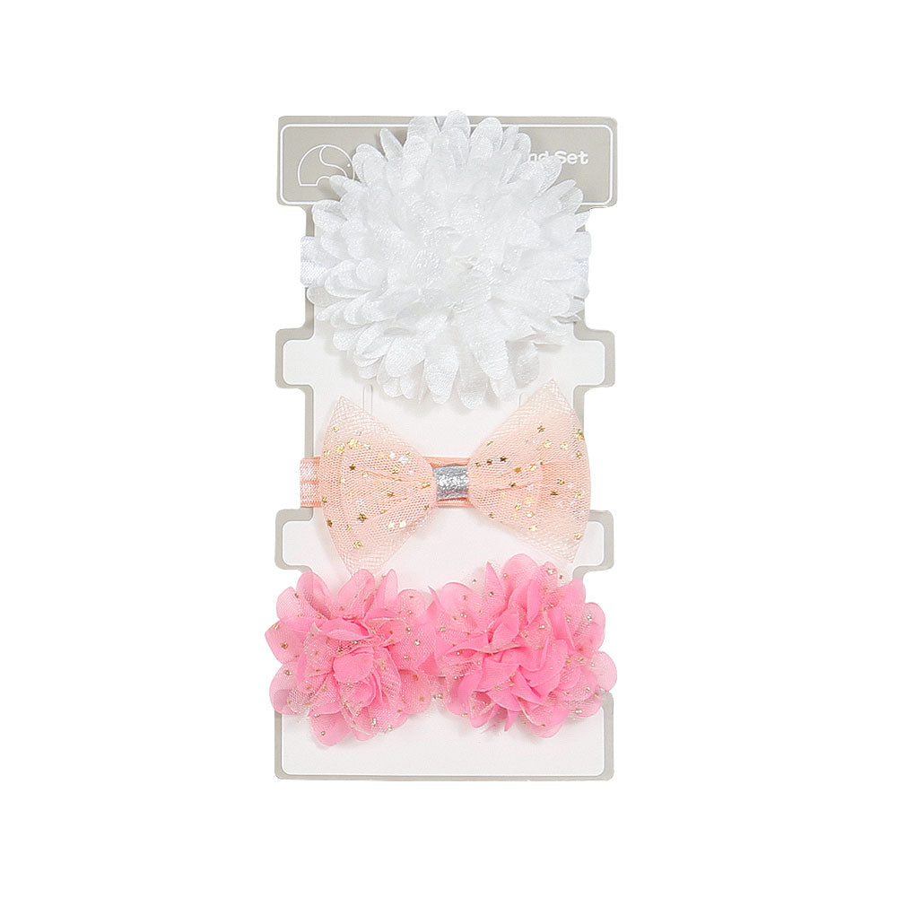 HAIR BANDS PK-3 SHIMMERY FLORAL