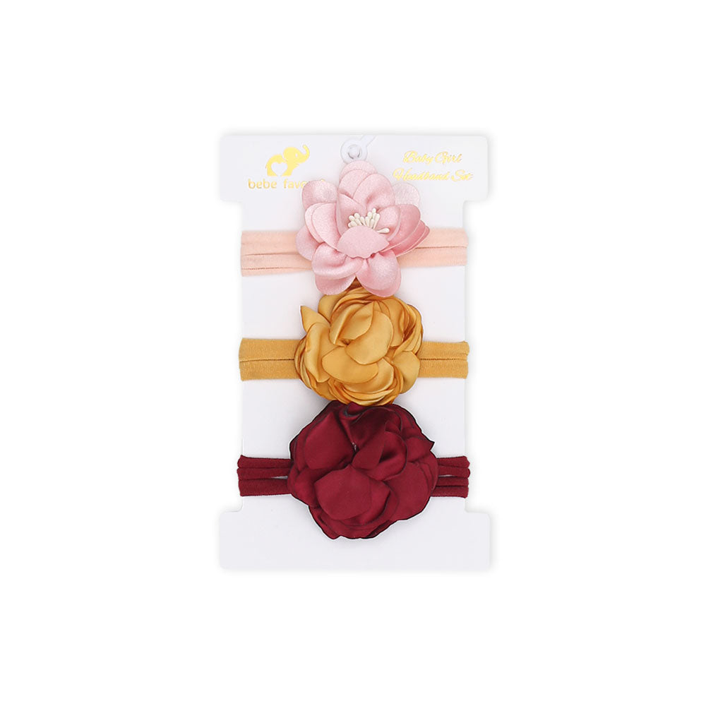 HEAD BANDS PK-3 MULTICOLOR ROSES