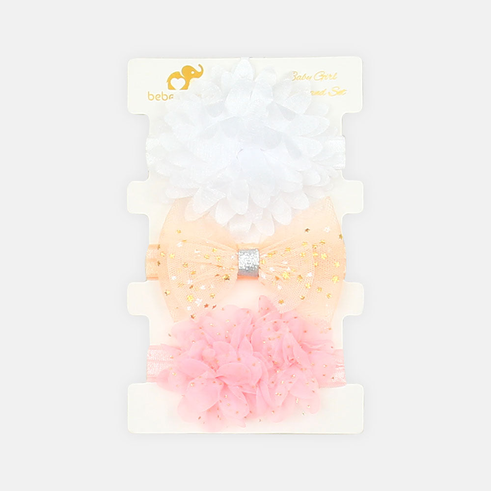 HEAD BANDS PK-3 FLORAL AND BOW