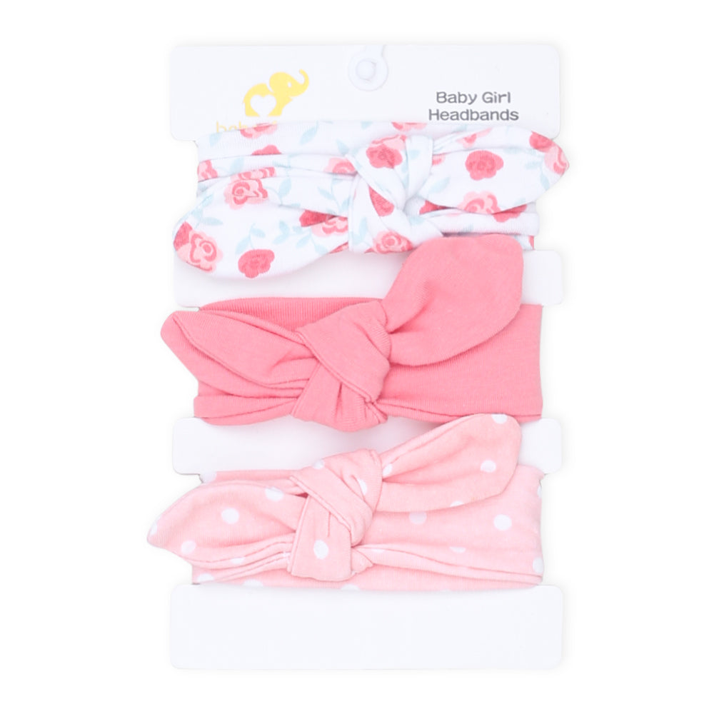 HEAD BANDS PK-3 MULTICOLOR FLORAL DOTTED BOW