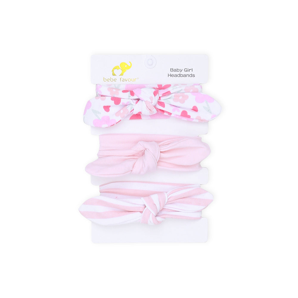 HEAD BANDS PK-3 MULTICOLOR FLORAL BOW