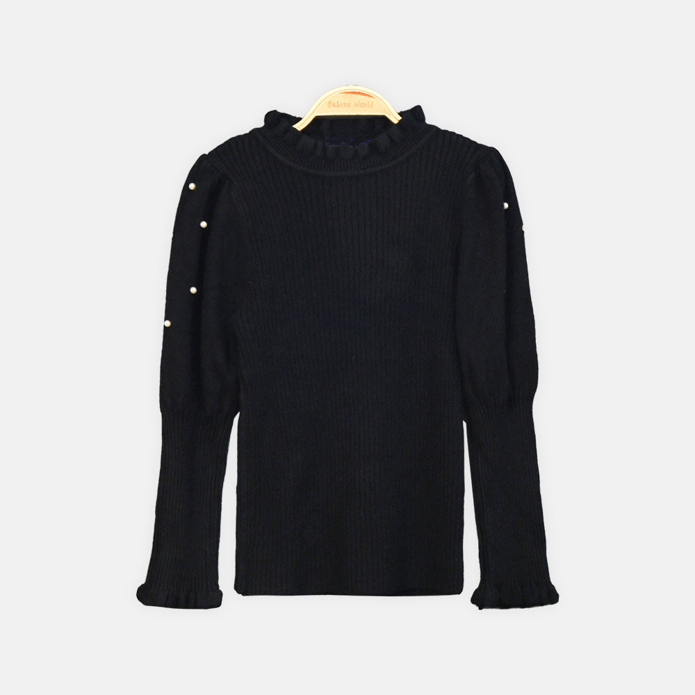 GIRL HI-NECK SWEATER PEARL HI NECK FULL SLEEVE