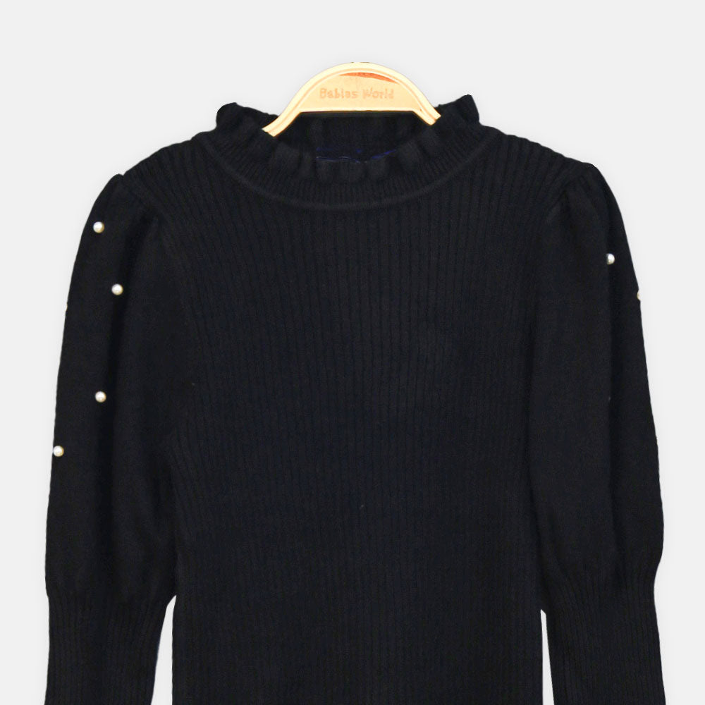 GIRL HI-NECK SWEATER PEARL HI NECK FULL SLEEVE
