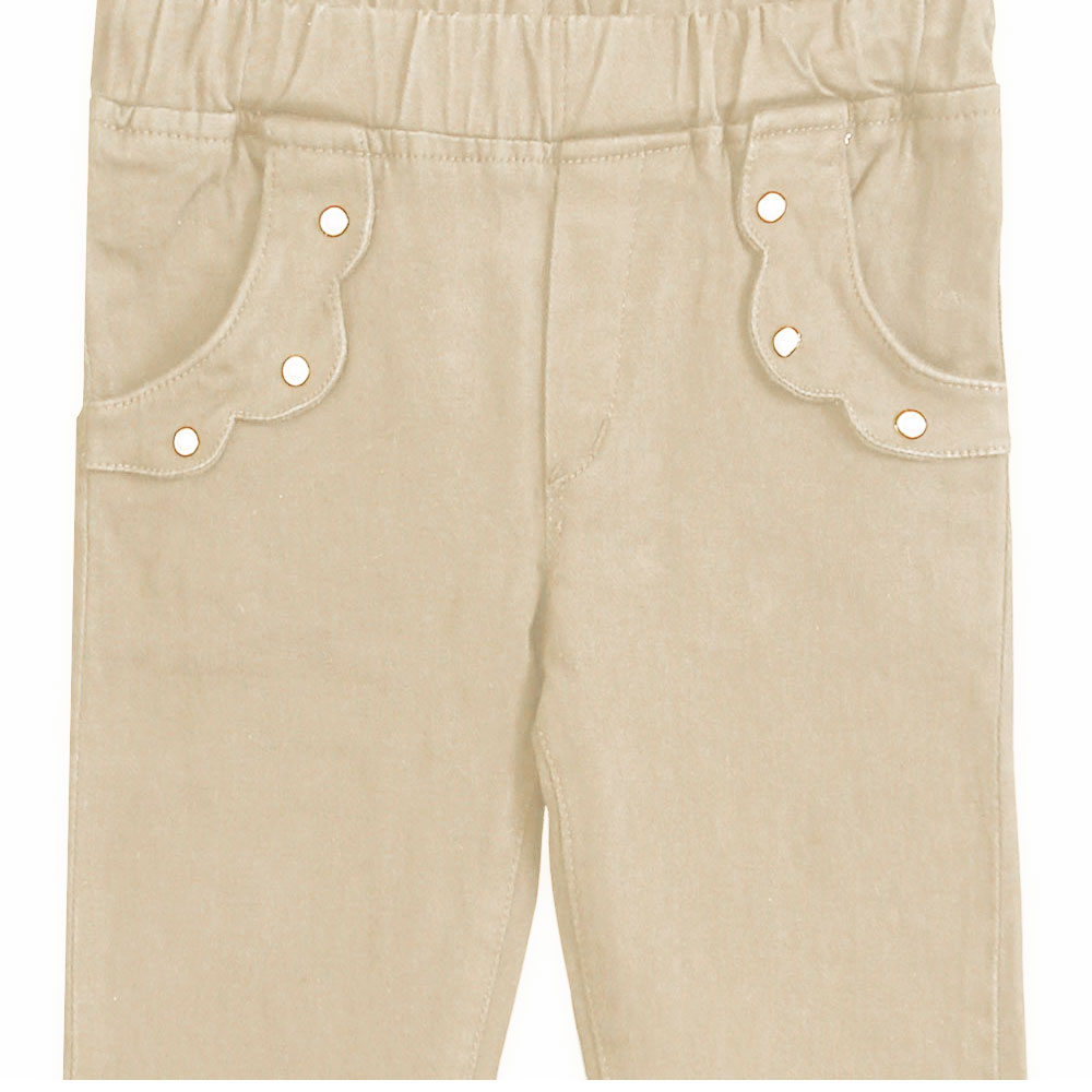 GIRL PANT BEIGE PEARLS