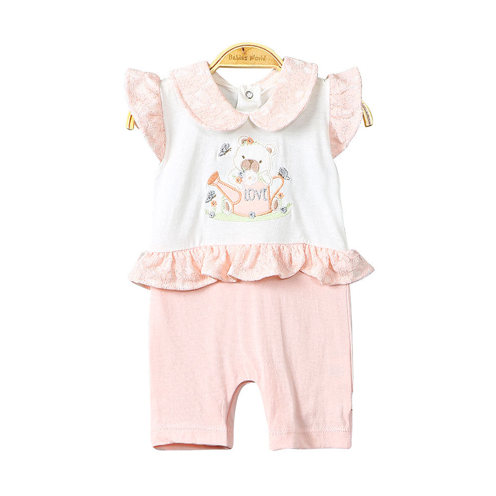 GIRL ROMPER PEACH LOVELY BUNNY