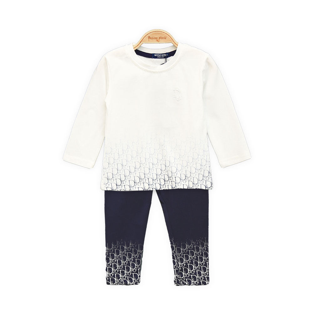 GIRL SUIT WHITE AND NAVY